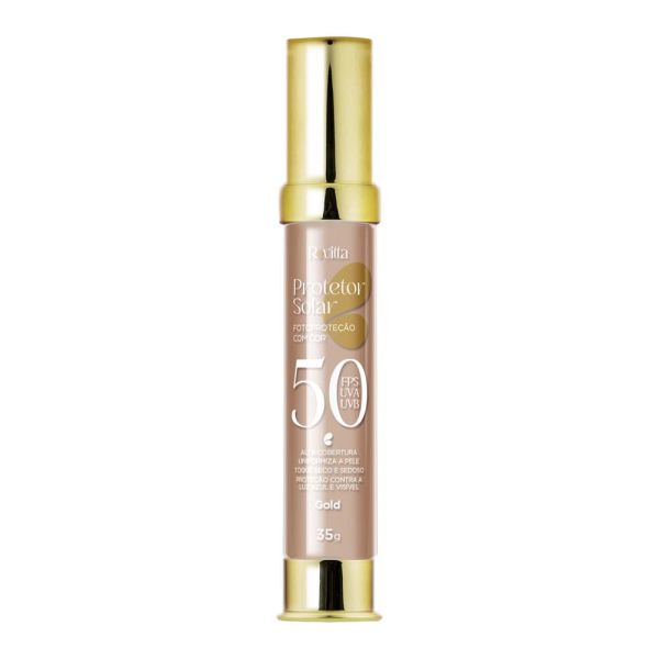 Revita Base com Proteção Mineral FPS 50 Cor Gold 35g